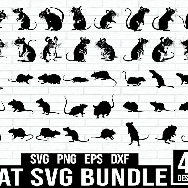 Rat SVG Bundle, Rats svg, Rat dxf, Rat png, Rat eps, Rat vector, Rat cut files, Rat svg, Rat monogram, Rat cute svg,