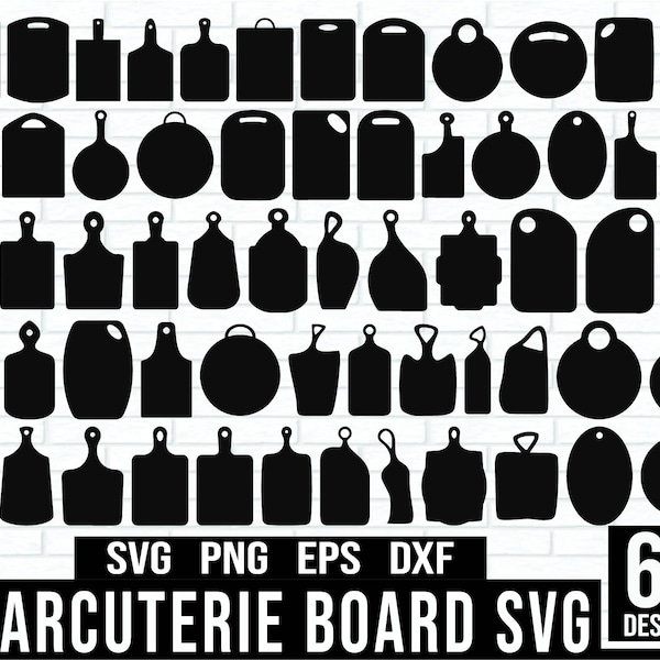 Charcuterie Board Svg bundle, Charcuterie Cutting Board Vector Bundle, cuisine planche à découper svg, planche à découper svg, charcuterie planche dxf