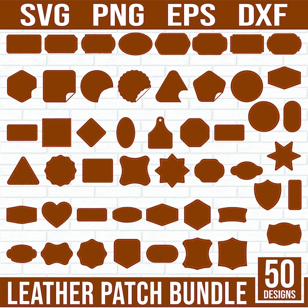 Leather Patch Svg Bundle, Leather Patch SVG Laser Ready Cut Files, Hat Patches Svg, Leather Patch Borders, Leather Shape Svg, Patch Template