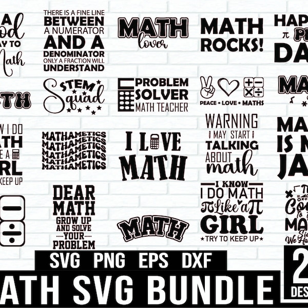 Math Svg, Mathematics Svg Bundle, Math Teacher Svg, Math Student Svg, Math Dxf Eps Png Svg bundle for Cricut, Math Teacher Png bundle