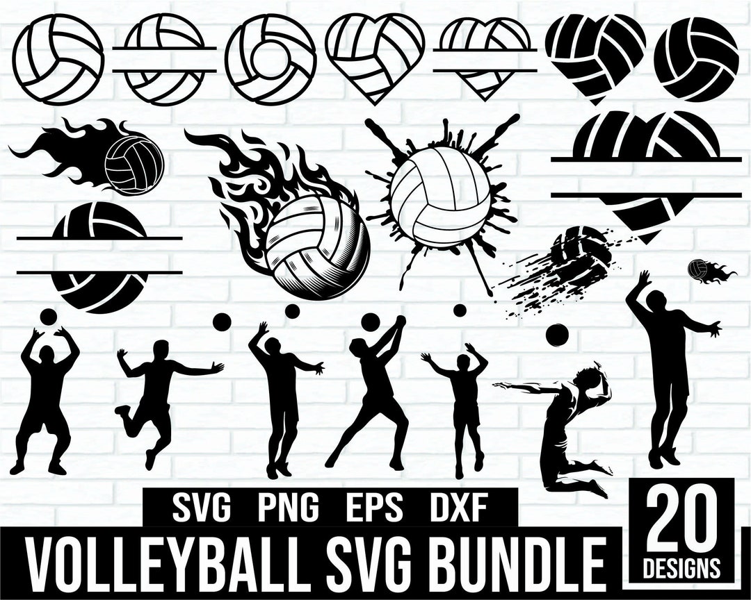 Volleyball Exploding Svg Volleyball Svg Bundle, Volleyball Silhouette, Volleyball Heart SVG ...