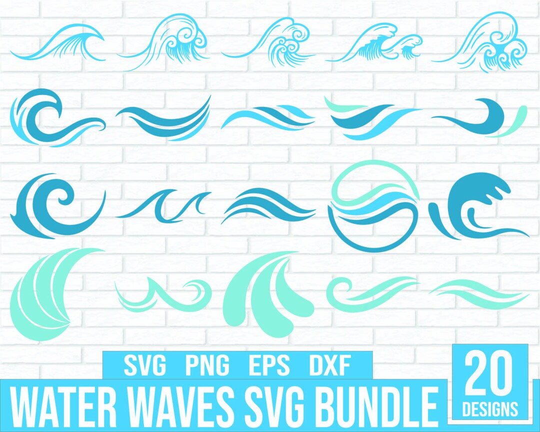Wave Svg Bundle, Water Wave Svg, Beach Svg, Wave Cricut, Sea Waves Svg ...
