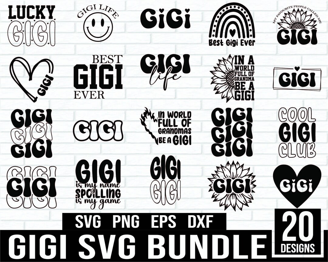 Gigi SVG Bundle, Grandmother Svg Bundle, Nana, Mimi, Gigi Svg, Happy ...