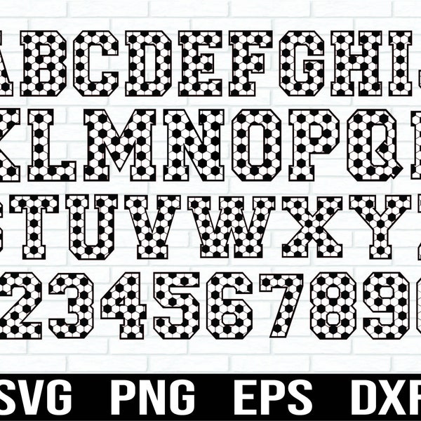 Soccer Alphabets and Numbers SVG, Soccer svg, soccer mom svg, soccer ball svg, football svg, football font, sports font, sport letters