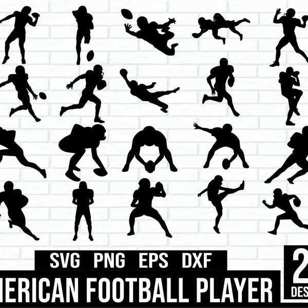 Football SVG Bundle, Football American Player SVG, Football Svg Cut Files For Cricut, Football Player Silhouette, Football Player SVG