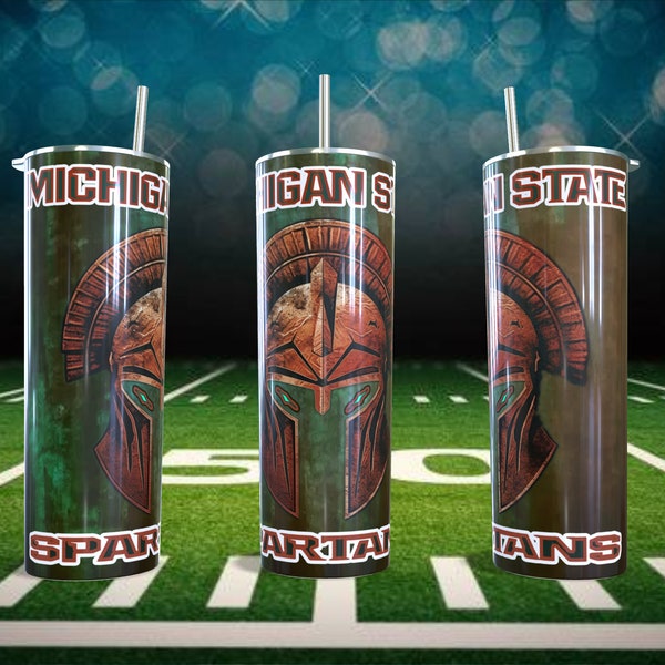 Michigan State Spartans Tumbler Sublimation Wrap PNG