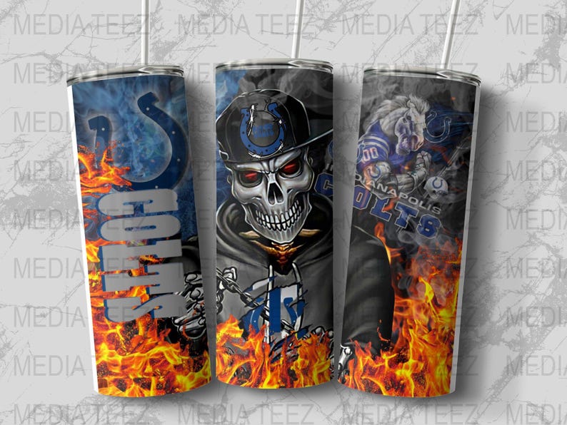 Colts Skull Smoke Indianapolis Design, Custom Sports Fan Gift, Unique Team Merchandise, Artistic