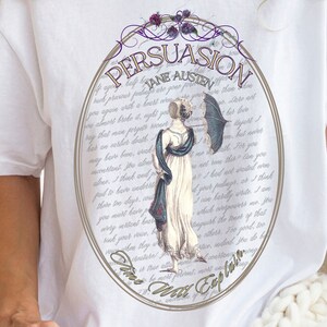 Camiseta sincera de Austen, propuesta del capitán Wentworth, camiseta encantadora para ella, carta de amor más romántica, regalo de compromiso, estilo de chica suave