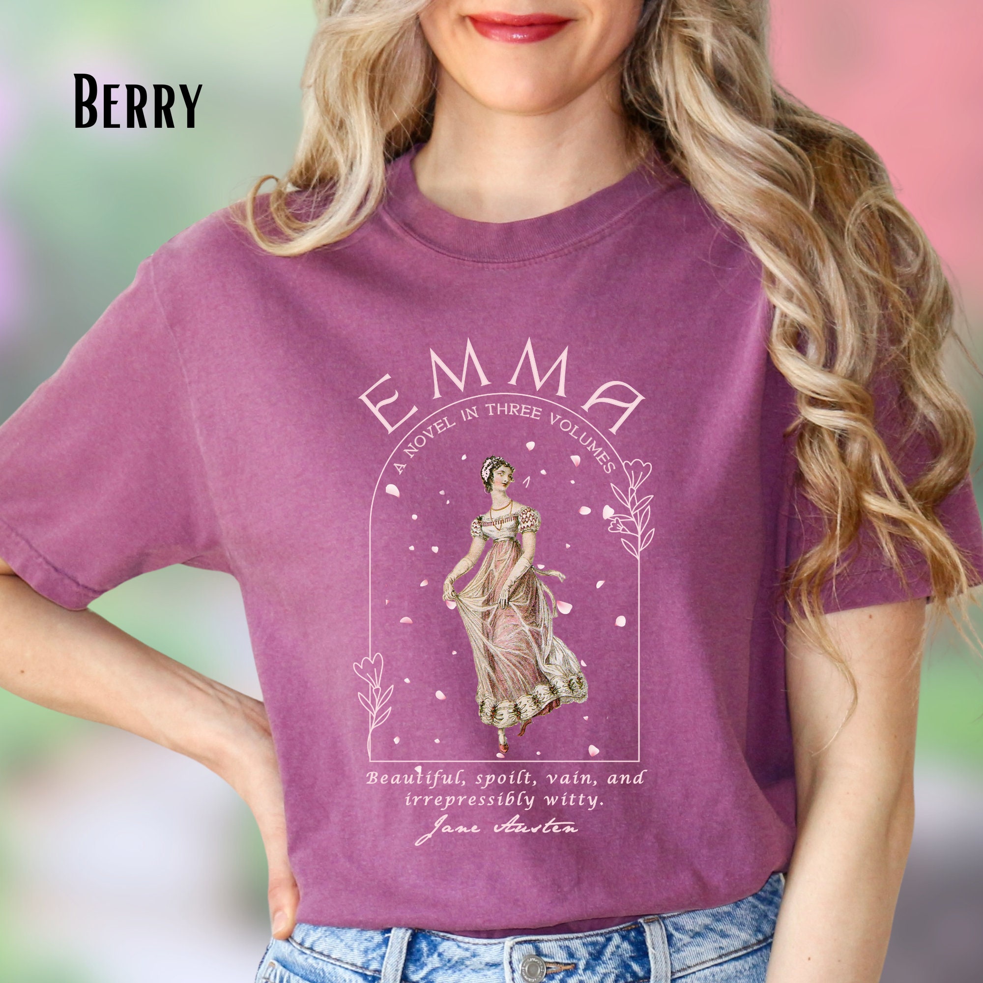 Women's T-Shirts [Out of Print] Jane Austen / Emma Relaxed Fit Tee [Gilded] (Midnight Navy) (Womens) il_1080xN.4498442496_te2m.jpg
