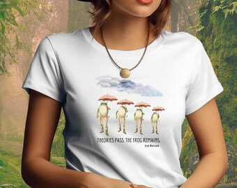 Camiseta de rana: Ranas caprichosas con sombrillas, camiseta unisex de algodón
