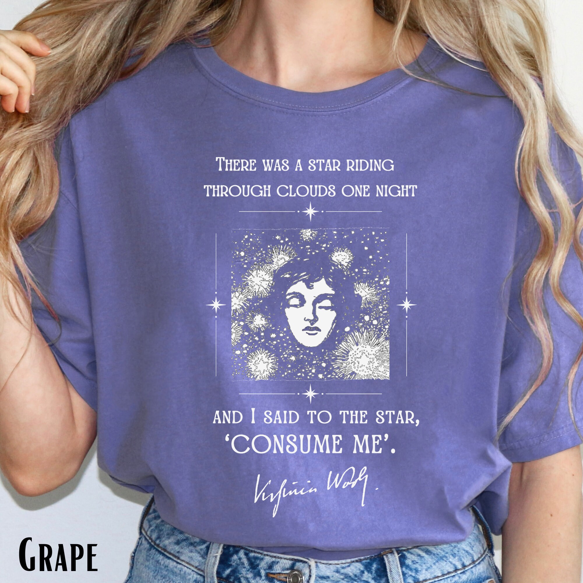 Women's T-Shirts [Out of Print] Virginia Woolf / To the Lighthouse V-Neck Tee (Oatmeal) (Womens) Virginia Woolf Shirt - Etsy