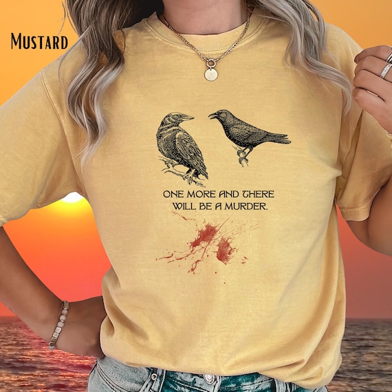 Witty Murder of Crows T-Shirt | Vintage Crow Graphic | Symbol of Danger and Rebirth