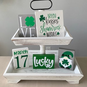 Saint Patrick’s Day tier tray decor set