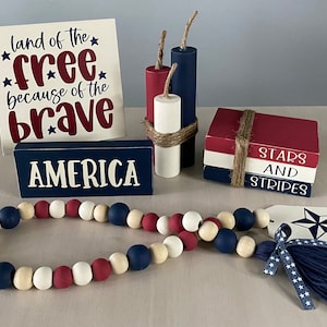 Patriotic Tier Tray Bundle, Independence Day Decor, Patriotic Decor, Summer Decor