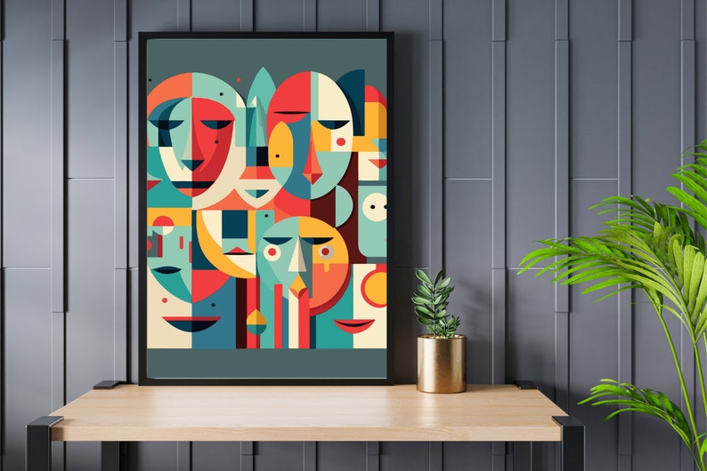 Abstract Face Wall Art Print, Contemporany Artwork, Abstract Print