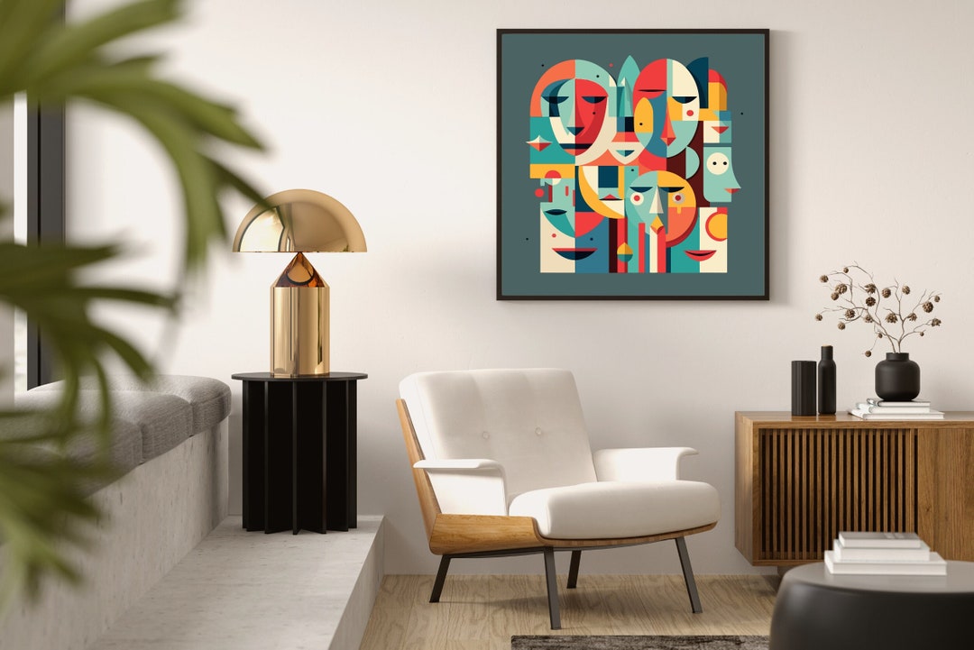 Abstract Face Wall Art Print, Contemporany Artwork, Abstract Print