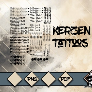 Tatouage de bougie, Tous mes vœux, Tous mes vœux, Tu es unique, Anniversaire, Mariage, PDF, PNG, Numérique, Waterslide, Traceur, Fichier