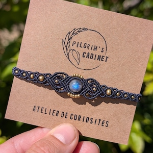 macrame brass or silver gemstone bracelet • handmade bohemian desert vibe crystal jewelry • more combos available