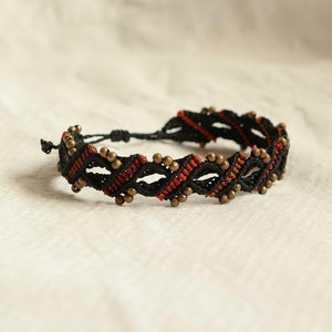 Macrame bracelet • beaded anklet • brass bracelet • ethnic bracelet • tribal bracelet • boho chic bracelet • brass anklet • desert jewelry