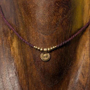 Tiny brass macrame choker • adjustable silver mini necklace • handmade bespoke jewelry • more combos available