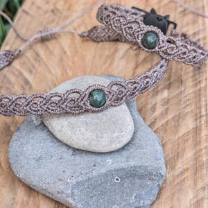 Macrame collar • macrame choker • matching collar • cat collar • dog collar • crystal collar • unique collar • unique pet gifts