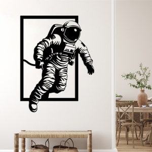 Astronaut Design cut svg dxf files wall sticker decal silhouette template cnc cutting router digital vector download