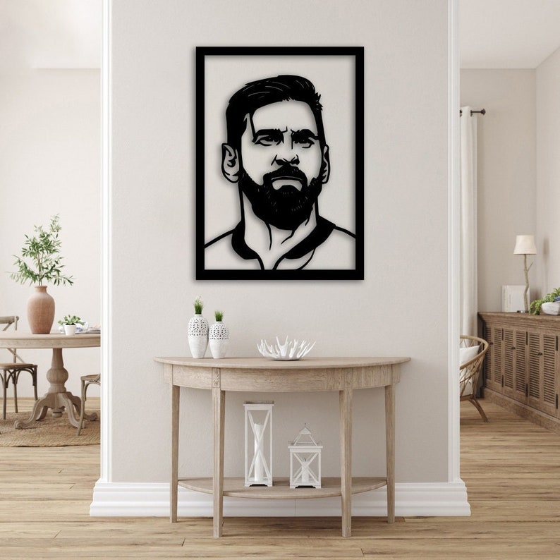 Messi Face Football Laser Cut Svg Dxf Files Wall Sticker - Etsy UK