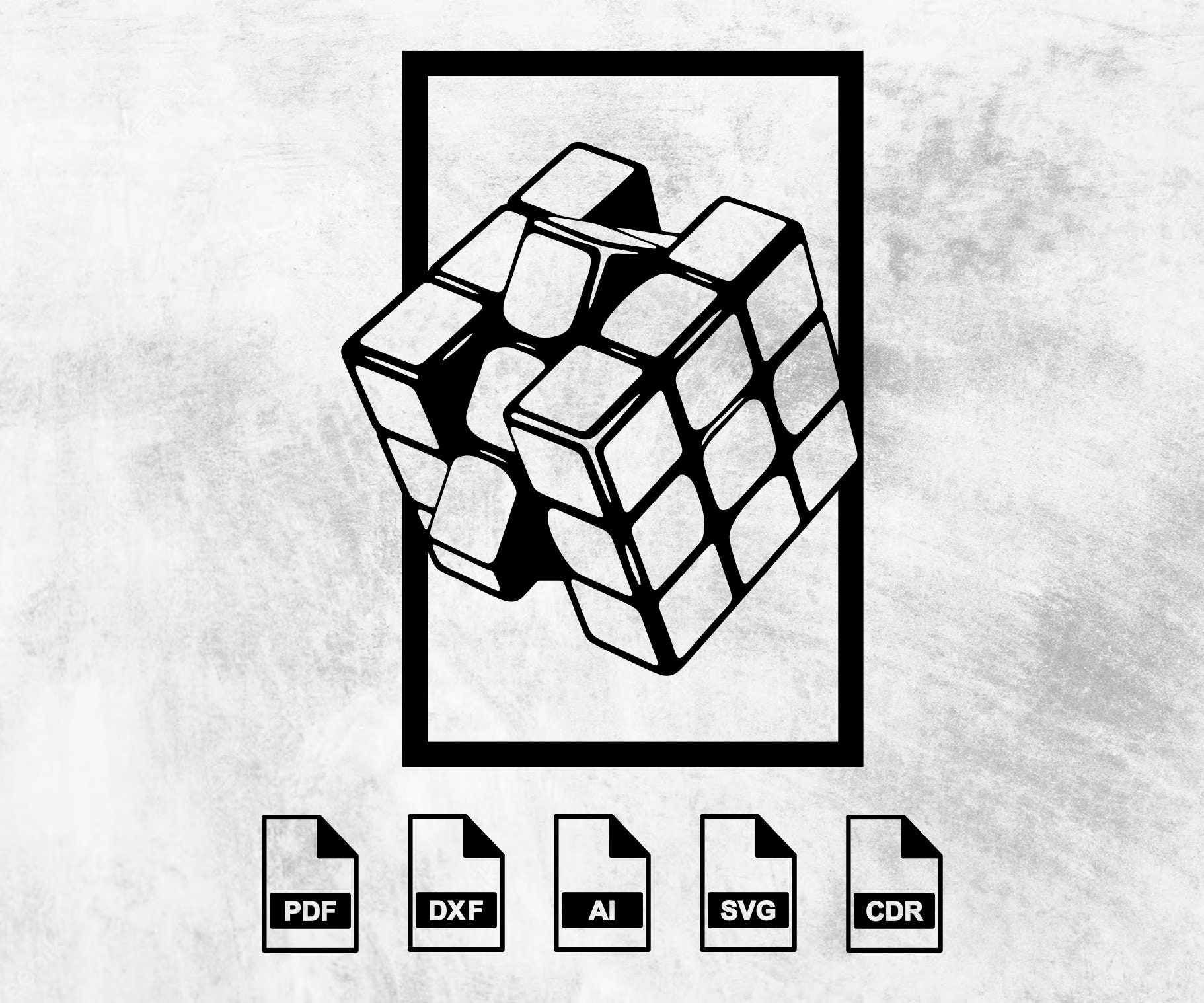 Rubik's Cube Design Laser Cut Svg Dxf Files Wall Sticker Etsy Australia