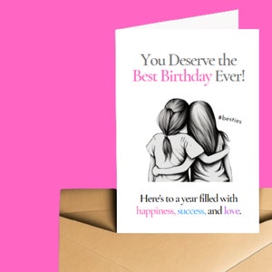 Druckbare Geburtstagskarte Herunterladbare Geburtstagskarte Digitale Geburtstagskarte Sofortiger Download Besties - Perfekt für einen besten Freund
