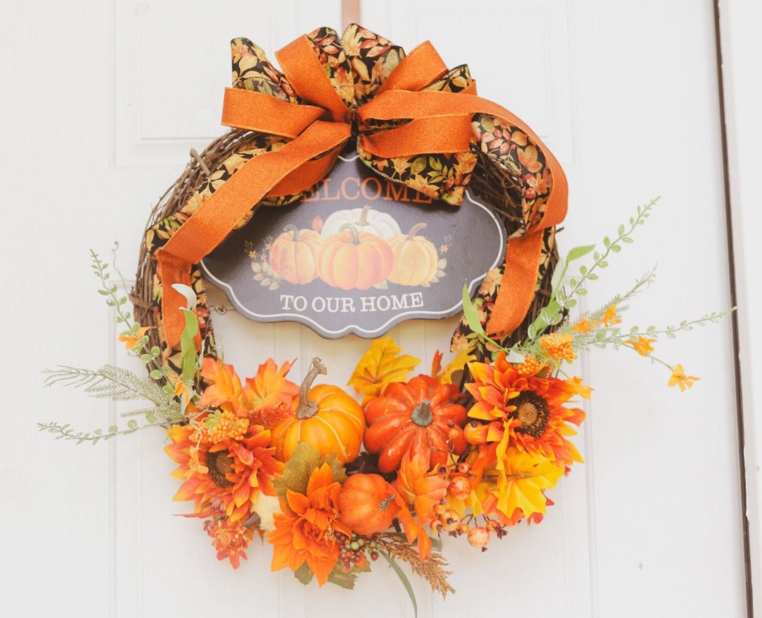 Grapevine Font Door Fall Wreath Etsy