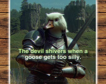 The Devil Shivers Meme Sticker | Goose Knight | The Frog Mage