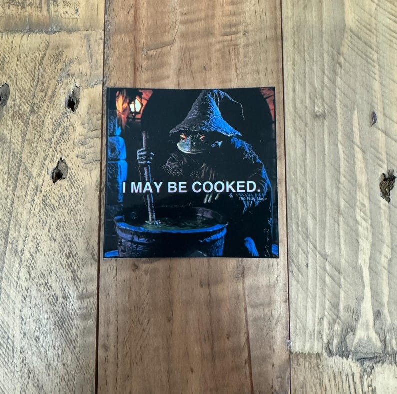 I May Be Cooked Meme Sticker | the Frog Mage - Etsy
