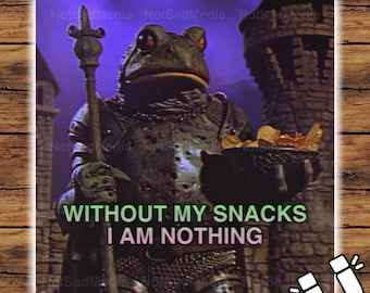 Without My Snacks I Am Nothing Holographic Magnet | The Frog Mage