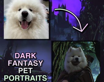 Custom Dark Fantasy Pet Portrait | Medieval Wizard, Knight & More