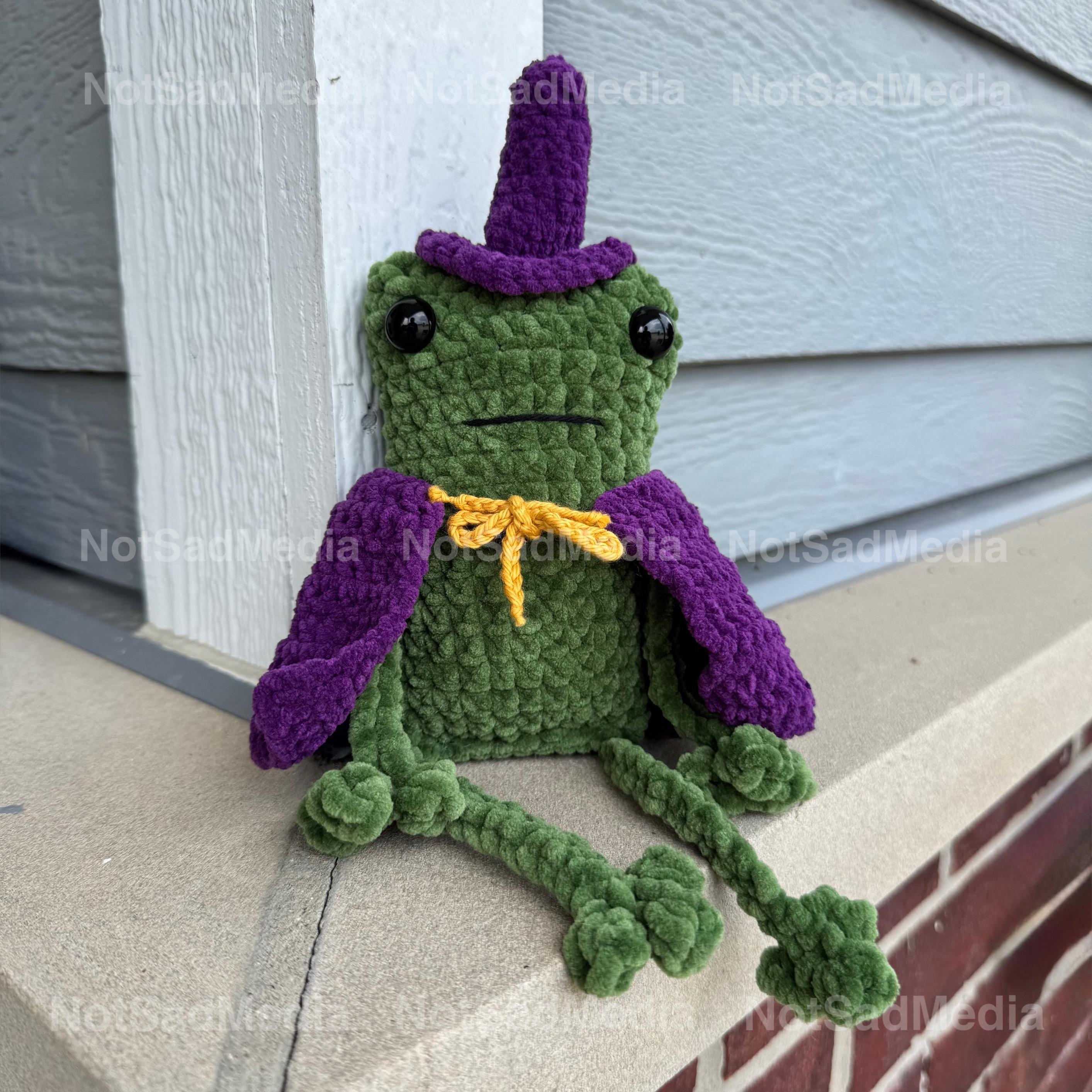 The Frog Mage Crochet Plush | Cute Frog Wizard Plush | Amigurimi Frog Wizard