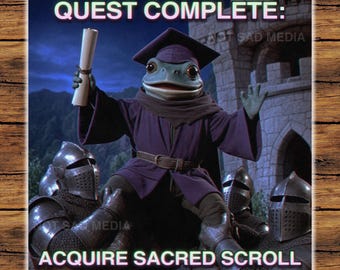 Quest Complete Acquire Ancient Scroll | The Frog Mage | Graduation Sticker