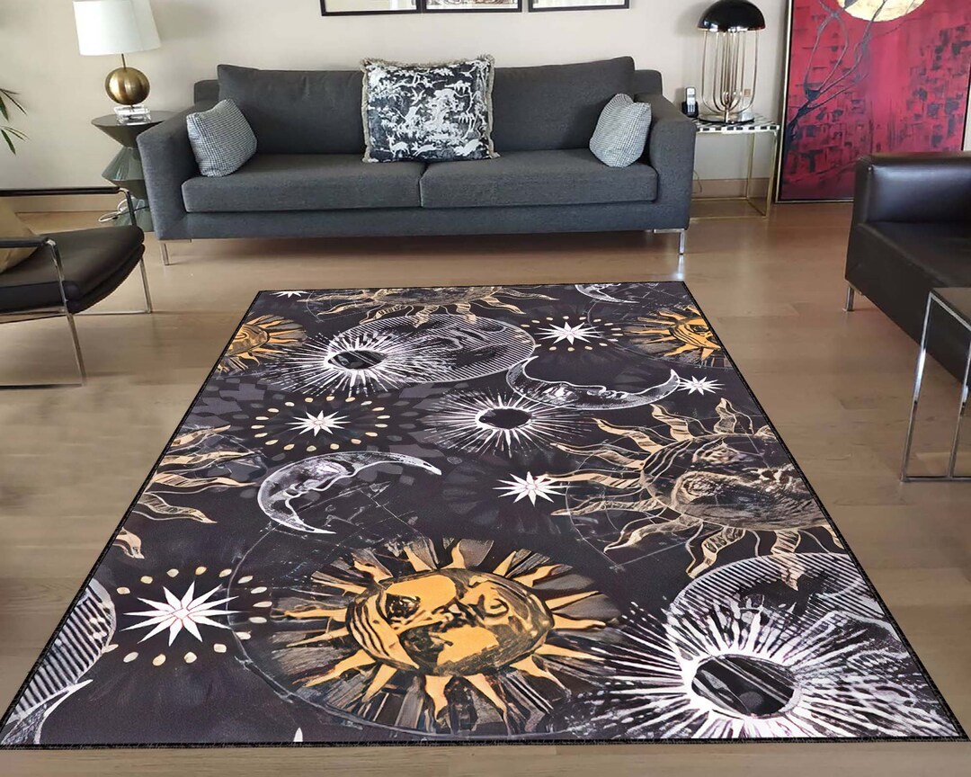 Sun and Moon Rug Solar System Rug Custom Rug Unique Design - Etsy