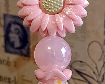 Daisy Opal Pink Focal Bead Pen