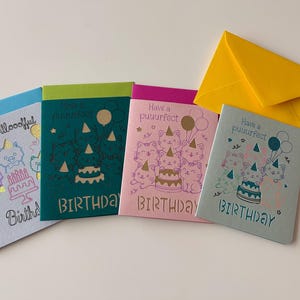 Carte de vœux ou carte postale « passe un anniversaire parfait »/« passe un anniversaire wooofful » avec enveloppe