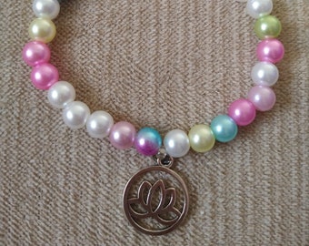 Lotus Flower | Bracelet |Pendant | Charm | Pearls |Multicolor