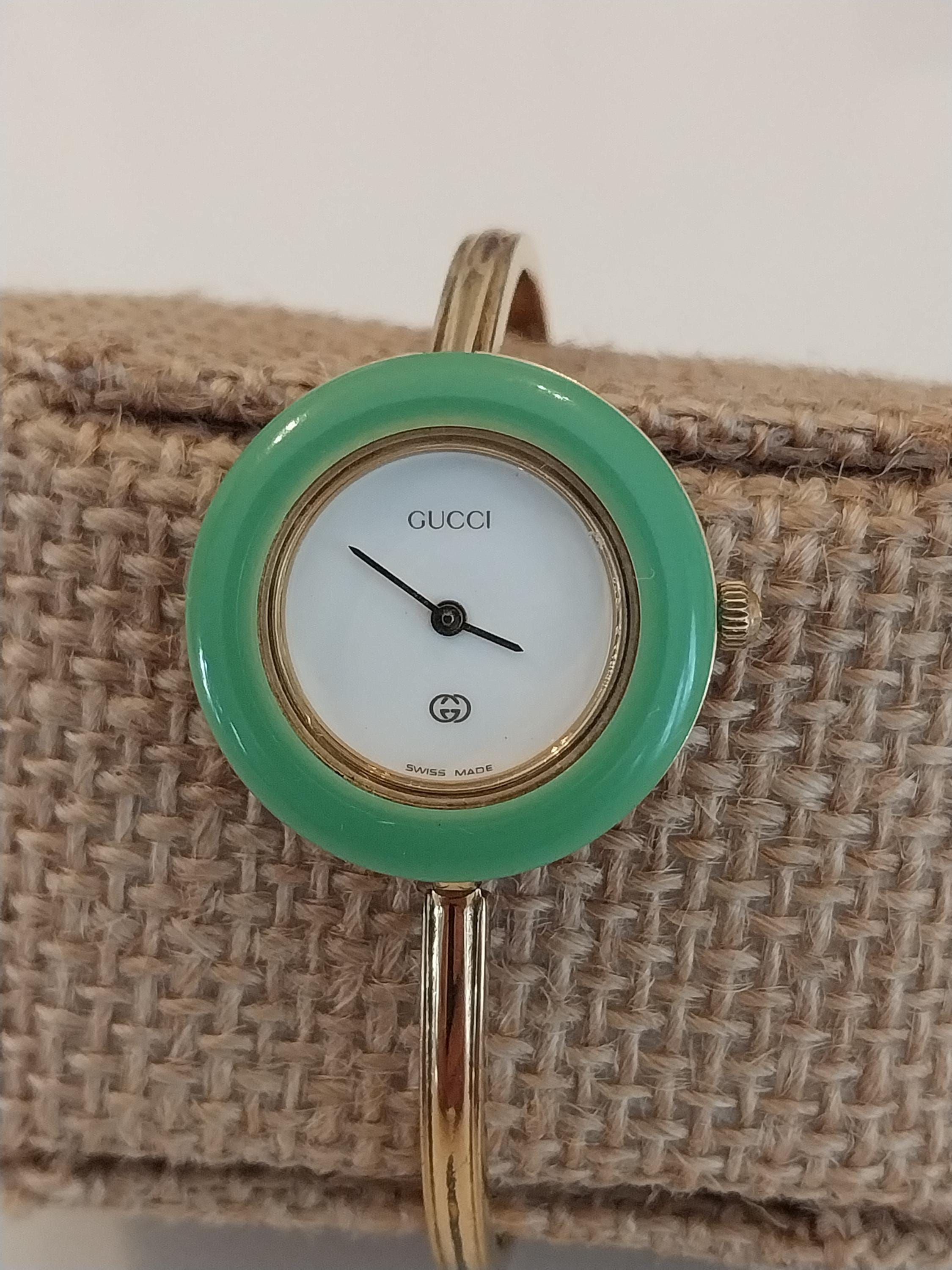 Gucci Change Bezel 12 Colors White&Gold Women's Watch