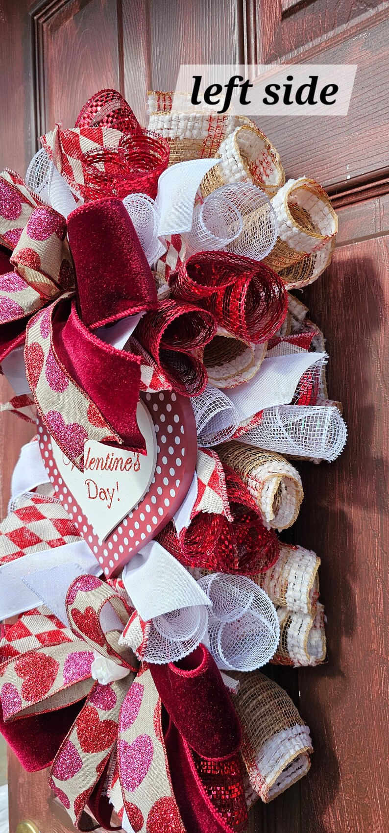 Happy Valentine's Day Wreath, Valentine's Wreath, Deep Red Valentine