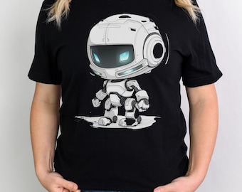 Grafisch T-shirt robot, grappig T-shirt, unisex herentop, leuke Mad Robot T-shirt, shirt nieuwigheid cadeau, T-shirt met korte mouw voor volwassenen