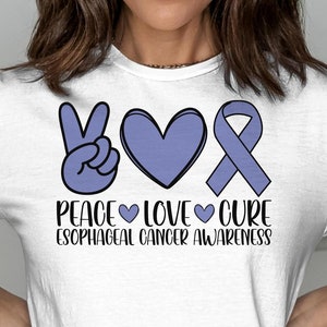 Esophageal Cancer Awareness Svg Png, Peace Love Hope Svg, Periwinkle Ribbon Svg Cricut Cut File Sublimation Design