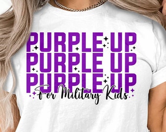 Military Child Svg, Purple Up for Military Kids Svg Png, Month of the Military Child Svg, Purple Ribbon Svg Cricut File Sublimation Design