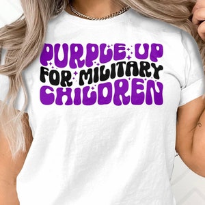 Purple Up For Military Children Svg Png, Month of the Military Child Svg, Purple Ribbon Svg Cricut Cut File Sublimation Design