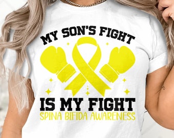 Spina Bifida Awareness Svg Png, My Son's Fight Is My Fight Svg, Yellow Ribbon Svg Cricut Sublimation Design