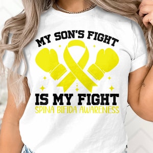 Spina Bifida Awareness Svg Png, My Son's Fight Is My Fight Svg, Yellow Ribbon Svg Cricut Sublimation Design
