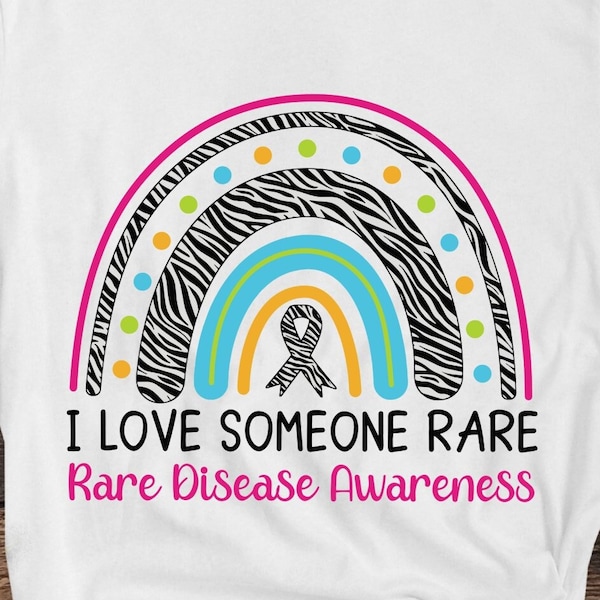 I Love Someone Rare Rainbow Svg, Rare Disease Awareness Svg Png, Zebra Ribbon Svg, Ehlers-danlos Syndrome Svg Cricut Sublimation Designs