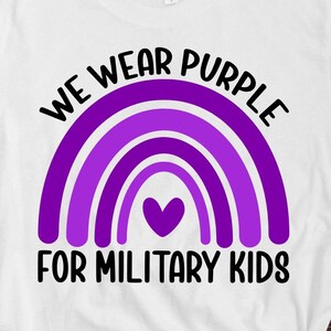 We Wear Purple for Military Kids Svg Png, Month of the Military Child Svg, Purple Ribbon Svg, Military Child Cricut File Sublimation Design